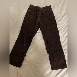 Everlane Baby Cord Cheeky Crop Chocolate Brown Size 28 RUNS LARGE